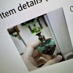 0.17 Oz Vintage Beetle-Flower Shaped Green Heart Bottle